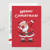サンタのクリスマスカードをダビング シーズンカード (正面/裏面)
