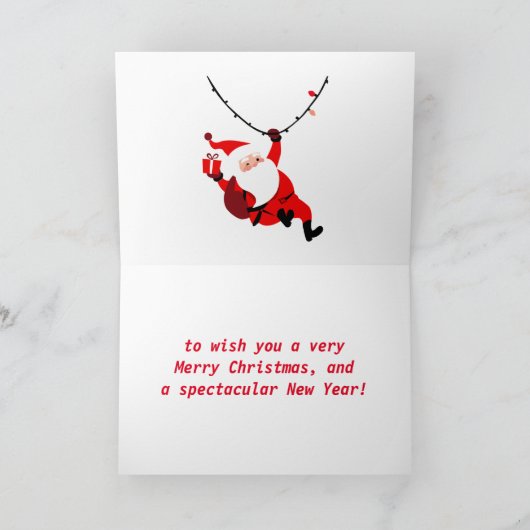 サンタのクリスマスカードを誰でもスイング サンキューカード (内部)