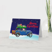 サンタのクリスマスカーホリデーグリーティングカード カード (正面)