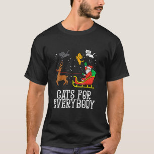 サンタのクリスマスキャット 女性向け Xmas Tシャツ