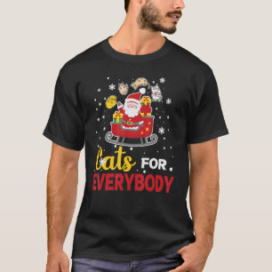 サンタのクリスマスキャット 女性用Xmas Tシャツ