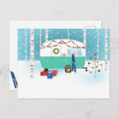 サンタのクリスマスキャンパーカード シーズンポストカード (正面/裏面)