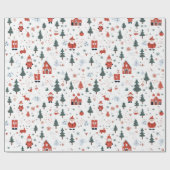 サンタのクリスマスギフト包装紙 ラッピングペーパー (フラット)