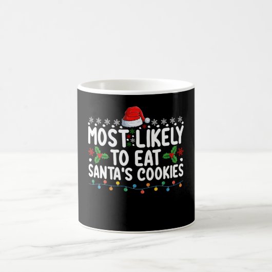 サンタのクリスマスクッキーを食べる可能性が最も高い コーヒーマグカップ (中央)