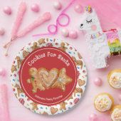 サンタのクリスマスクッキー ペーパープレート (パーティー)