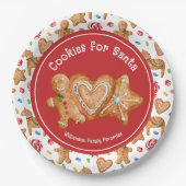 サンタのクリスマスクッキー ペーパープレート (正面)