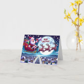 サンタのクリスマススススそりゃ カード (黄色い花)