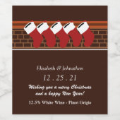 サンタのクリスマスストッキング ワインラベル (シングルラベル)