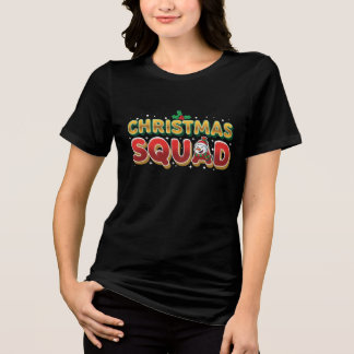サンタのクリスマスチーム | かわいいホリデーマッチングデザイン トライブレンドTシャツ