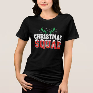 サンタのクリスマスチーム | かわいいホリデーマッチングデザイン トライブレンドTシャツ