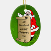 サンタのクリスマスツリーのオーナメント セラミックオーナメント (裏面)