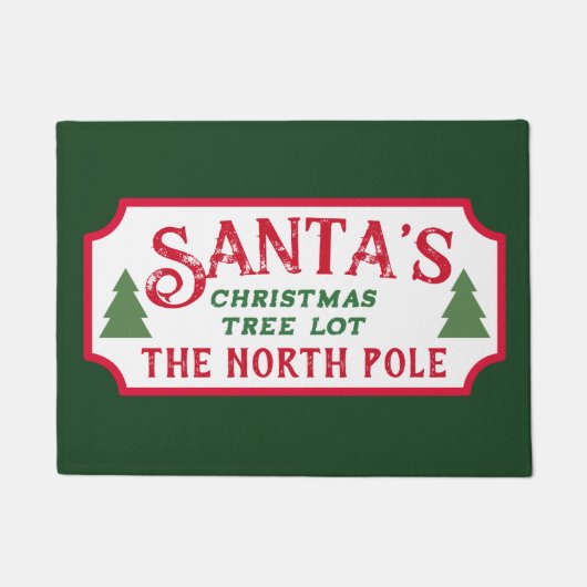 サンタのクリスマスツリーロットサイン ドアマット (正面)