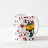 サンタのクリスマスツリー配送トラック コーヒーマグカップ (正面右)