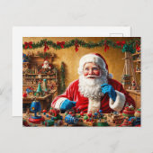 サンタのクリスマストイワークショップ シーズンポストカード (正面/裏面)