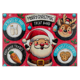 サンタのクリスマストリートボード | ミルク、クッキー カッティングボード