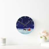 サンタのクリスマスナイトトリップ ラウンド壁時計 (ホーム)
