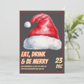 サンタのクリスマスパーティ ヴィンテージ レッド 招待状 (スタンド正面)