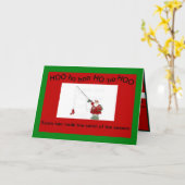 サンタのクリスマスフィッシング（釣り） - クリスマスカードより カード (黄色い花)