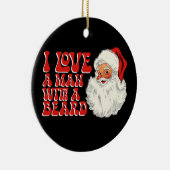 サンタのクリスマスホリデーを持つ男が大好き セラミックオーナメント (右)