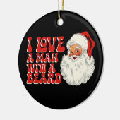 サンタのクリスマスホリデーを持つ男が大好き セラミックオーナメント (左)