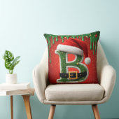 サンタのクリスマスホリデーチャームの文字B 🎅 クッション (椅子)