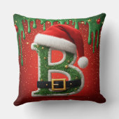 サンタのクリスマスホリデーチャームの文字B 🎅 クッション (裏面)