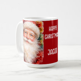サンタのクリスマスポートレート コーヒーマグカップ