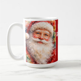 サンタのクリスマスポートレート コーヒーマグカップ