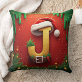 サンタのクリスマスモノグラムのJ🎅 クッション (ブランケット)