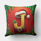 サンタのクリスマスモノグラムのJ🎅 クッション (裏面)