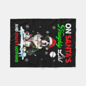 サンタのクリスマスリストいけなに後悔なしサンタ フリースブランケット (正面(横))