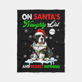 サンタのクリスマスリストいけなに後悔なしサンタ フリースブランケット