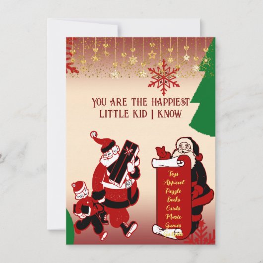 サンタのクリスマスリストやっかいな子供の雪の結晶飾り (正面)