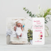 サンタのクリスマスリスト写真 出生発表 招待状 (スタンド正面)