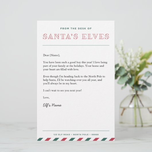 サンタのクリスマスレターのデスクから小人 (スタンド正面)