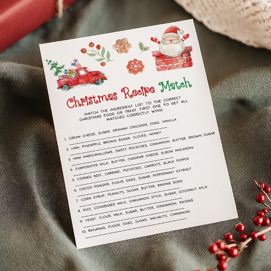 サンタのクリスマス料理マッチゲーム シーズンカード