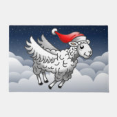 サンタのクリスマス羊 ドアマット (正面)