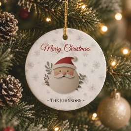 サンタのクリスマス – オーダーメイドの家族 セラミックオーナメント