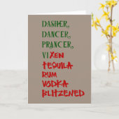 サンタのクリスマス·トナカおもしろいイの飲み方 カード (黄色い花)