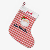 サンタのクリスマス・ブーツ（名入れ可能） Ho Ho Ho ラージクリスマスストッキング (正面 (吊り時))