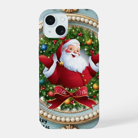サンタのクリスマス iPhone 15ケース (裏面)