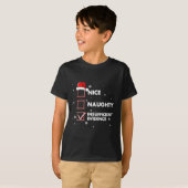 サンタのクリスマスTシャツ いい子？悪い子？証拠不十分 Tシャツ (正面フル)
