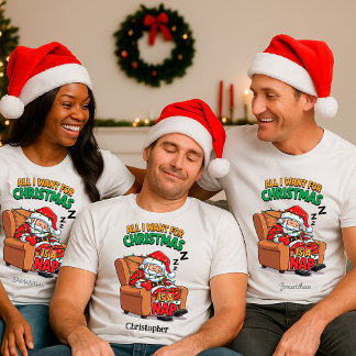サンタのクリスマスTシャツ – 名前入れオーダー Tシャツ