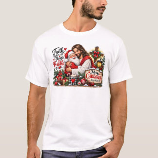 サンタのクリスマスTシャツ | 祝祭的なホリデーTシャツ Tシャツ
