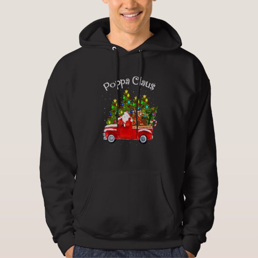 サンタのクルマ クリスマス プレゼント トナカイ ツリー パーカ (正面)
