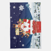 サンタのクルーからのメリークリスマス キッチンタオル (縦)