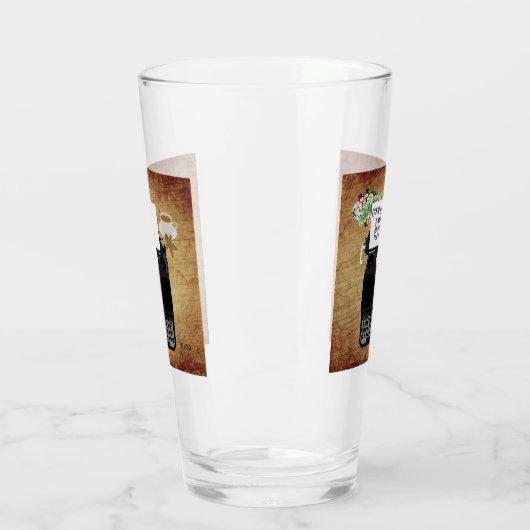 サンタのグッドリストヴィンテージタイプライター タンブラーグラス (左)