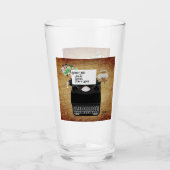 サンタのグッドリストヴィンテージタイプライター タンブラーグラス (正面)