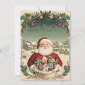 サンタのグリーティングカードとヴィンテージクリスマス 招待状 (正面)