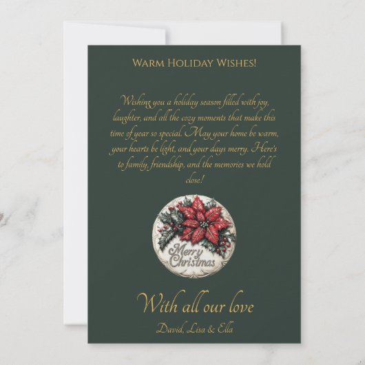 サンタのグリーティングカードとヴィンテージクリスマス 招待状 (裏面)